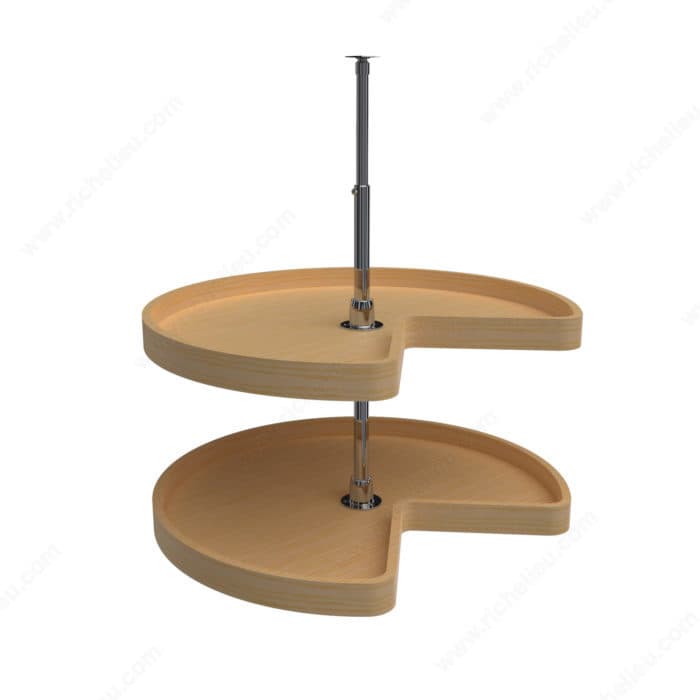 Rev-A-Shelf 18" Wood Kidney 2 Shelf Lazy Susan Natural Maple Independently Rotating Rev-A-Shelf LD-4NW-472-18-1