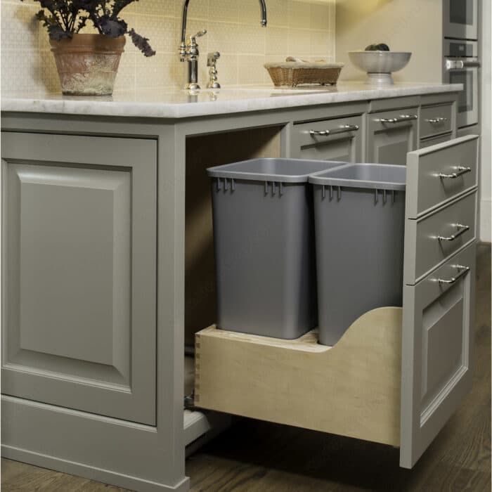 Rev-A-Shelf 4WCSD Double 50 Quart SERVO-DRIVE Bottom Mount Waste Container Rev-A-Shelf 4WCSD-2150DM-2