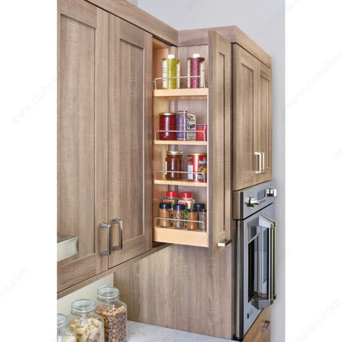 Rev-A-Shelf 8" X 36" H Wood Pullout Organizer with Soft Close Rev-A-Shelf 448-BBSCWC36-8C