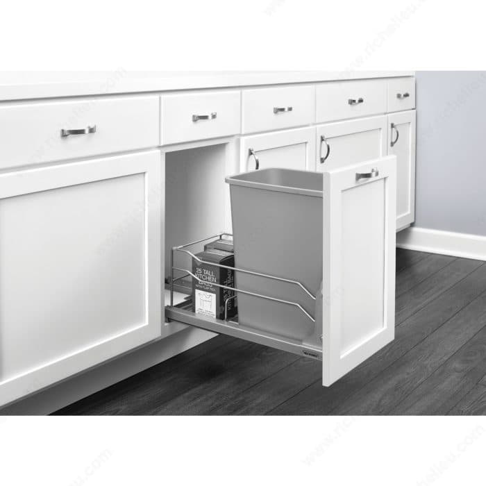 Rev-A-Shelf 53WC Single 35 Quart Bottom Mount Waste Container with Soft-Close Rev-A-Shelf 53WC-1535SCDM-117