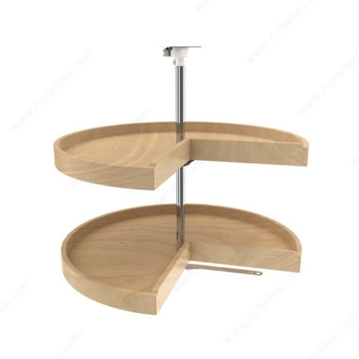 Rev-A-Shelf 24" Wood Pie-Cut 2 Shelf Lazy Susan Natural Maple with Polymer Hardware Rev-A-Shelf 4WLS942-24P-52
