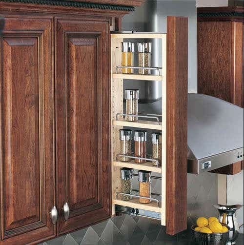 Wall Filler Pull-Out with Adjustable Shelves - Fits Best in Behind 3" Filler 36" Tall