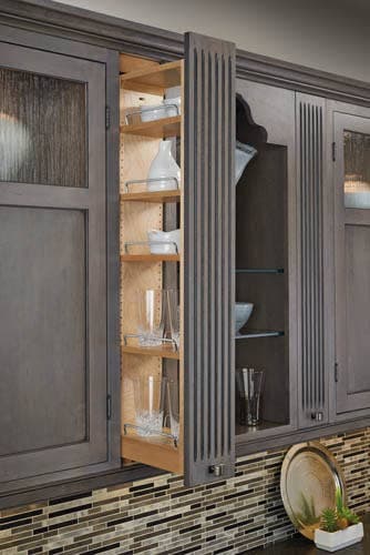Wall Filler Pull-Out with Adjustable Shelves - Fits Best in Behind 6" Filler 42" Tall