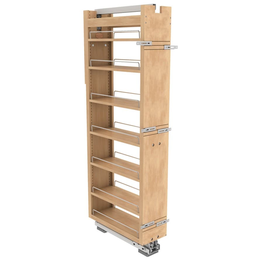 Rev-A-Shelf 8" Wood Tall Cabinet Pullout Pantry Organizer with Soft-Close 58" Tall Rev-A-Shelf 448-TPF58-8-1
