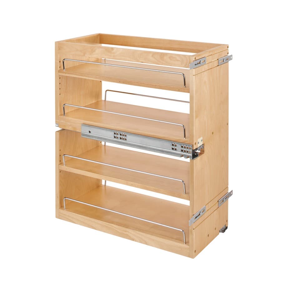 Rev-A-Shelf 10-1/2" Base Cabinet Organizer Soft-Close Natural Maple Bottom & Side Mount Rev-A-Shelf 449-BCSC-10C