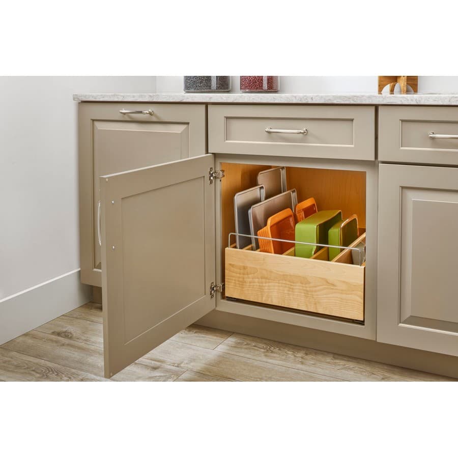 Rev-A-Shelf 14" Wood Casserole Dish Storage Organizer