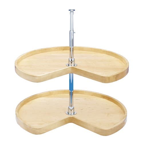 Rev-A-Shelf 24" Wood Kidney 2 Shelf Lazy Susan Natural Maple Independently Rotating Rev-A-Shelf 4WLS472-24-52