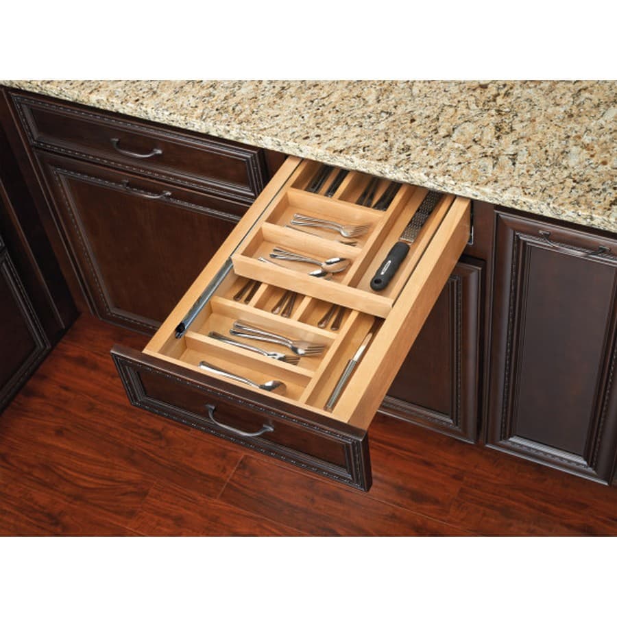 Rev-A-Shelf 18" Tiered Cutlery Drawer for Face Frame Construction No Slides Maple Rev-A-Shelf 4WTCD-21H-1