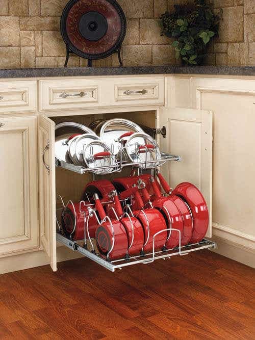 Chrome Two Tier Cookware Organizer - Fits Best in B24