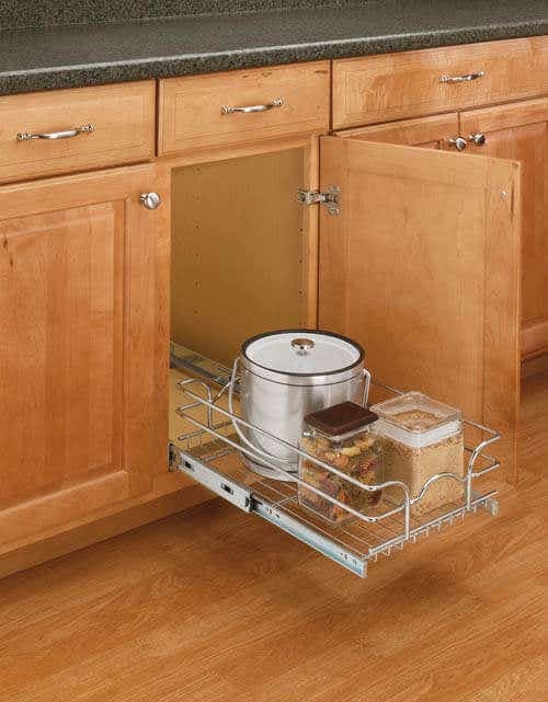 Single Pull-Out Basket in Chrome Wire - Fits Best in B18