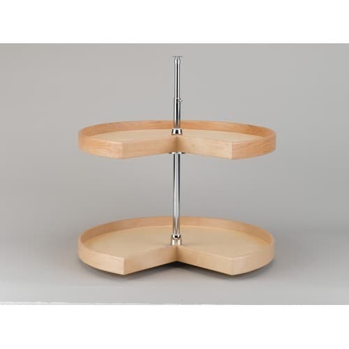Rev-A-Shelf 28" Wood Kidney 2 Shelf Lazy Susan Natural Maple Independently Rotating Rev-A-Shelf LD-4NW-472-28-1