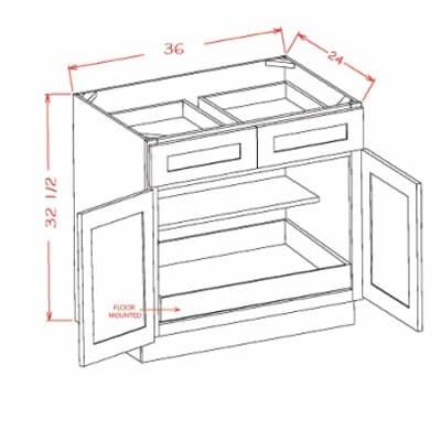 Shaker Unfinished - B36ADA1RS