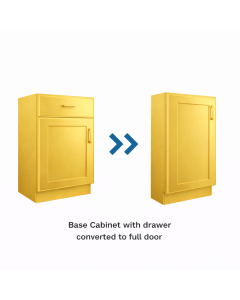 Base Cabinet Drawer with Door Converted to Full Door Base Cabinet